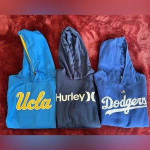 Los Angeles Dodgers boys hoody/UCLA boys hoody/Hurley boys hoody, size L, EUC